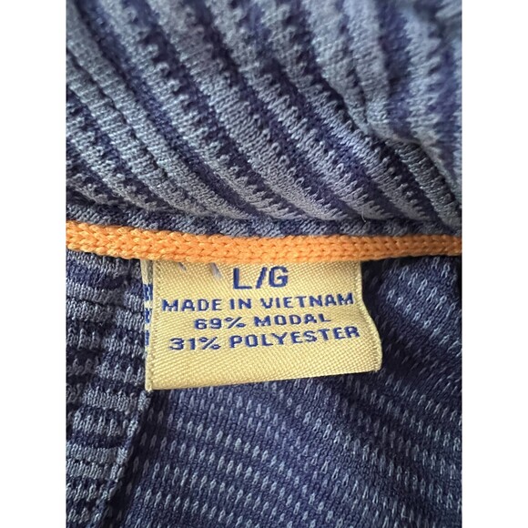 Tommy Bahama Men's Polo Shirt Blue Stripe Ribbed Modal Blend Size L Large - Picture 4 of 9